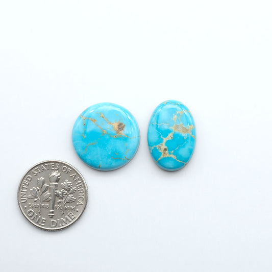 Sierra Bella Turquoise cabochons feature rich blue-green color and natural matrix variation. Ideal for silversmiths, jewelers, and custom jewelry designs.