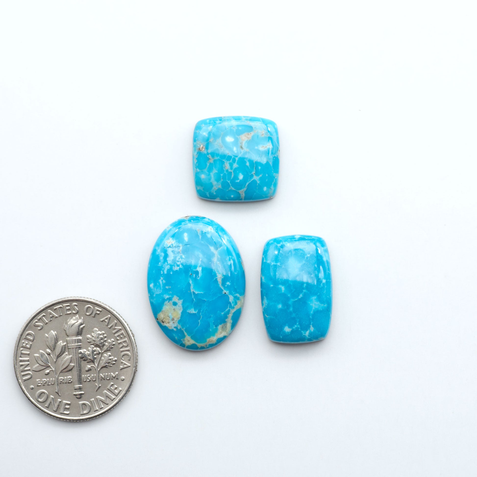 Sierra Bella Turquoise cabochons feature rich blue-green color and natural matrix variation. Ideal for silversmiths, jewelers, and custom jewelry designs.