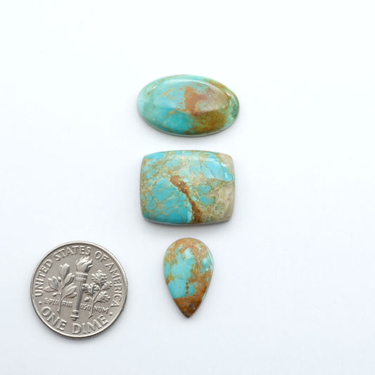 Add a touch of beauty to your collection with our stunning Pilot Mountain Turquoise Cabochons. Perfect for jewelry making each piece is truly one-of-a-kind.
