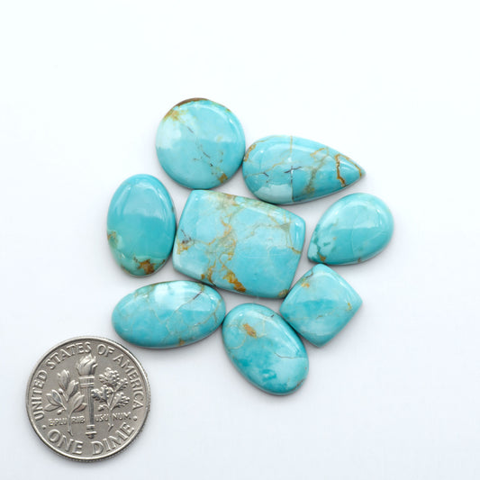 Add a touch of beauty to your collection with our stunning Pilot Mountain Turquoise Cabochons. Perfect for jewelry making each piece is truly one-of-a-kind.
