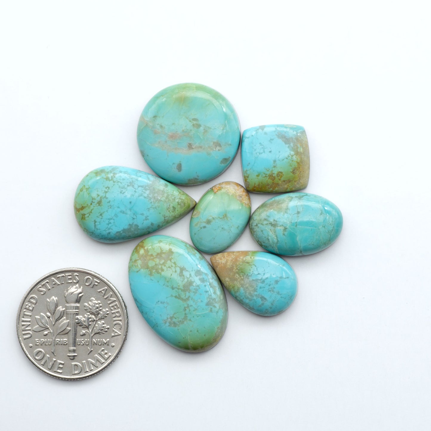 Add a touch of beauty to your collection with our stunning Pilot Mountain Turquoise Cabochons. Perfect for jewelry making each piece is truly one-of-a-kind.