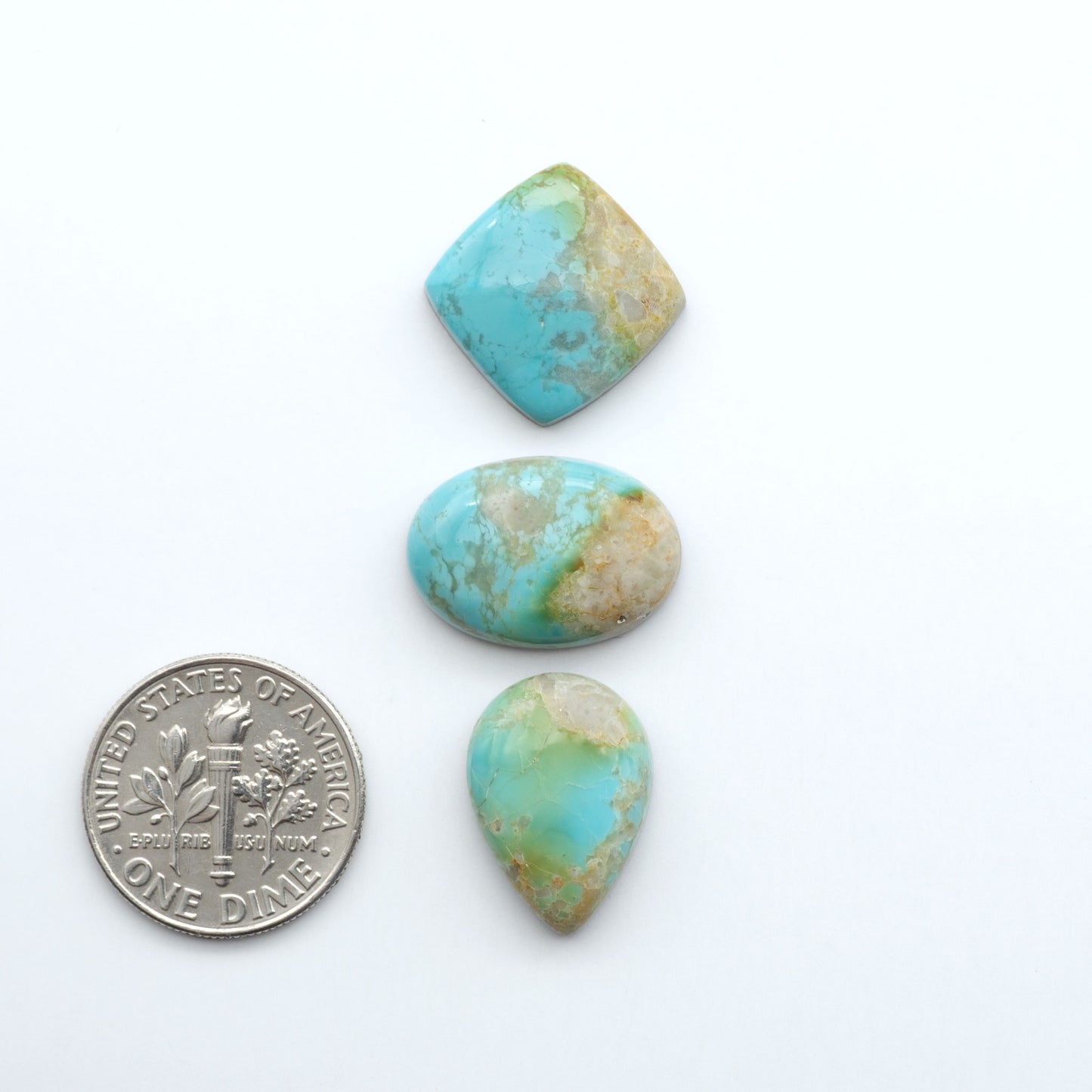 Add a touch of beauty to your collection with our stunning Pilot Mountain Turquoise Cabochons. Perfect for jewelry making each piece is truly one-of-a-kind.