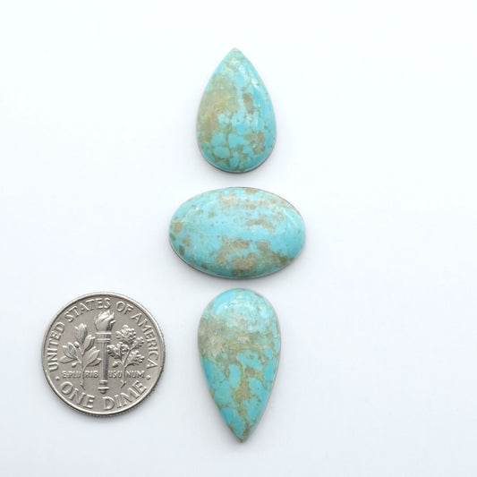 Add a touch of beauty to your collection with our stunning Pilot Mountain Turquoise Cabochons. Perfect for jewelry making each piece is truly one-of-a-kind.