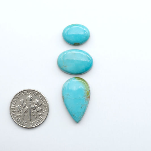 Add a touch of beauty to your collection with our stunning Pilot Mountain Turquoise Cabochons. Perfect for jewelry making each piece is truly one-of-a-kind.