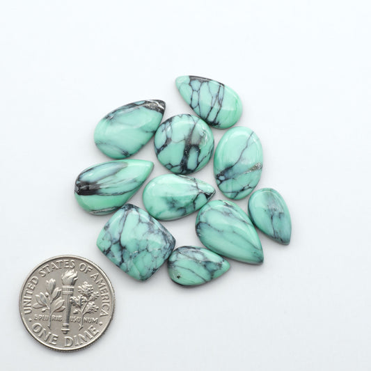 Shop Variscite cabochons with natural matrix patterns, ideal for silversmiths and jewelry makers creating custom rings and pendants.