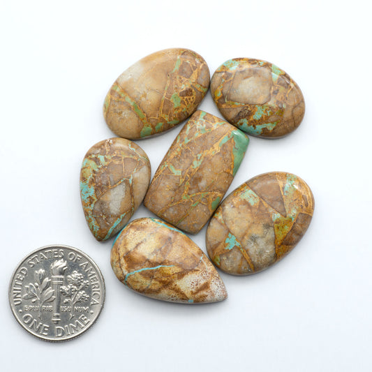 These Crow Springs Ribbon Turquoise Cabochons have a rich color and matrix that are sure to add a unique touch to a variety of jewelry pieces.