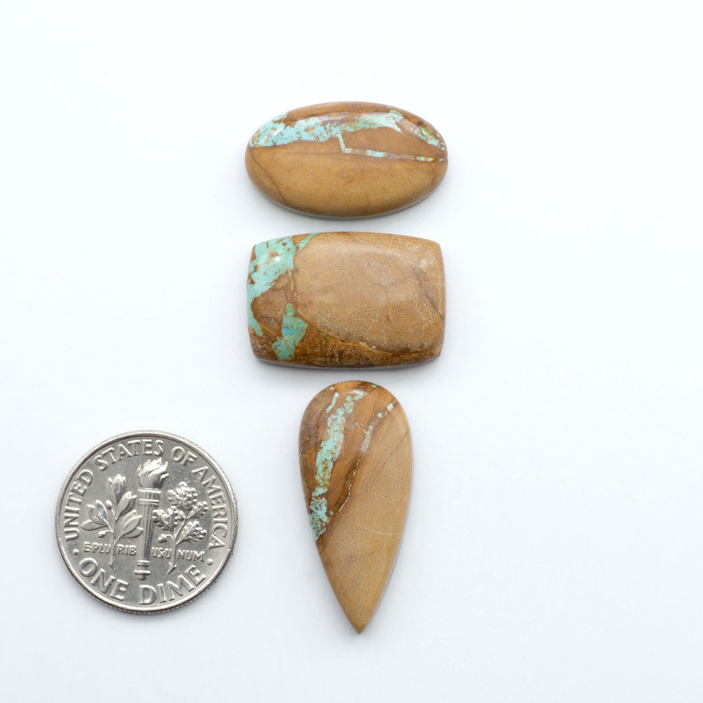 These Crow Springs Ribbon Turquoise Cabochons have a rich color and matrix that are sure to add a unique touch to a variety of jewelry pieces.