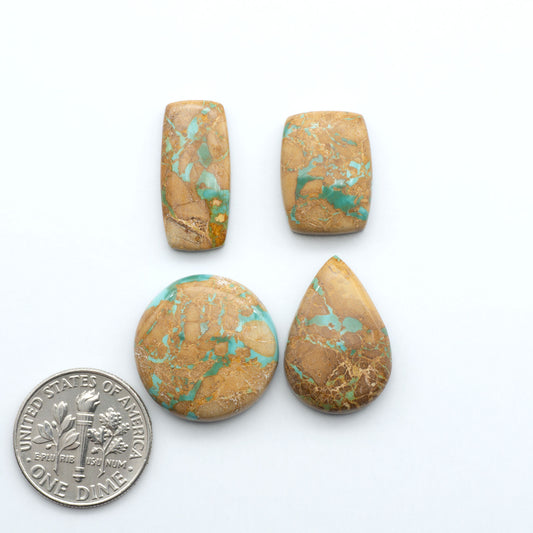 These Crow Springs Ribbon Turquoise Cabochons have a rich color and matrix that are sure to add a unique touch to a variety of jewelry pieces.