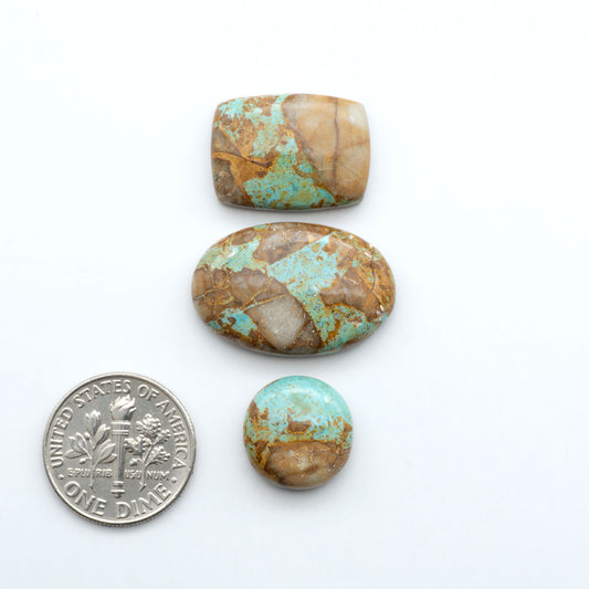 These Crow Springs Ribbon Turquoise Cabochons have a rich color and matrix that are sure to add a unique touch to a variety of jewelry pieces.