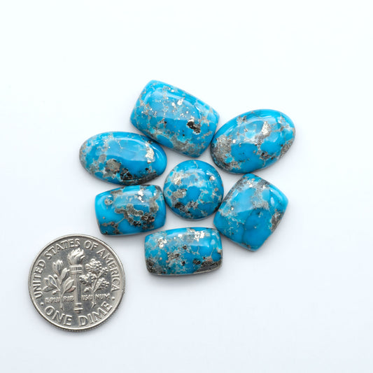 Create stunning handcrafted jewelry with Blue Bird Turquoise Cabochons. Their rich blue color and polish make them perfect for silversmiths and jewelry makers.