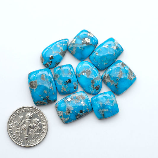 Create stunning handcrafted jewelry with Blue Bird Turquoise Cabochons. Their rich blue color and polish make them perfect for silversmiths and jewelry makers.