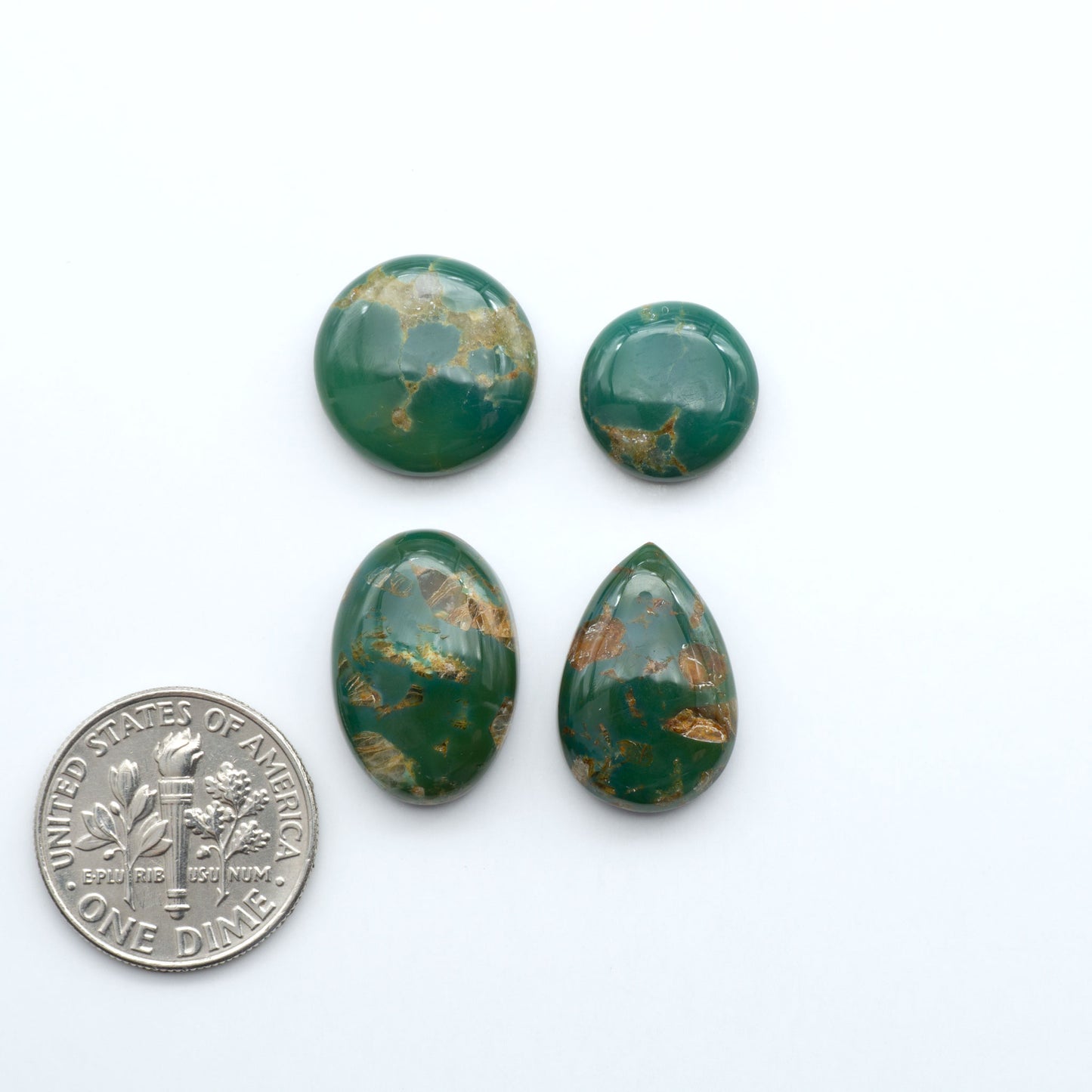 Experience the beauty of Turquoise Mountain Cabochons. With their distinctive blue and green color, these gemstones are perfect for any jewelry piece.