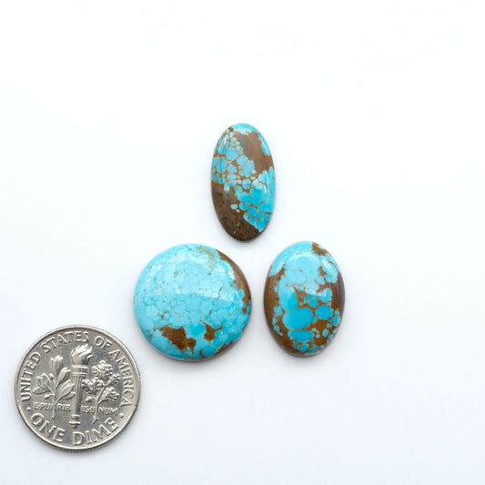 Number 8 Turquoise Cabochons have been selected for their quality and unique appearance. Don't miss the chance to add a one-of-a-kind piece to your collection.