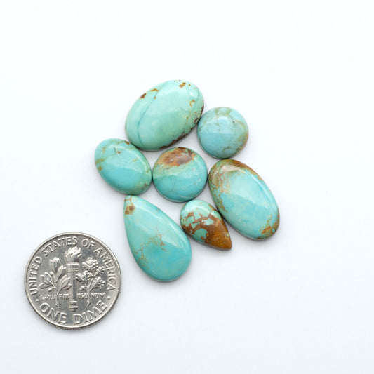 Add a touch of beauty to your collection with our stunning Pilot Mountain Turquoise Cabochons. Perfect for jewelry making each piece is truly one-of-a-kind.