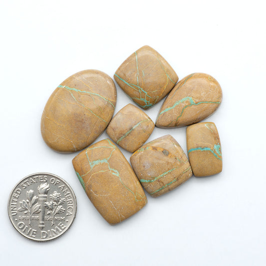 These Crow Springs Ribbon Turquoise Cabochons have a rich color and matrix that are sure to add a unique touch to a variety of jewelry pieces.