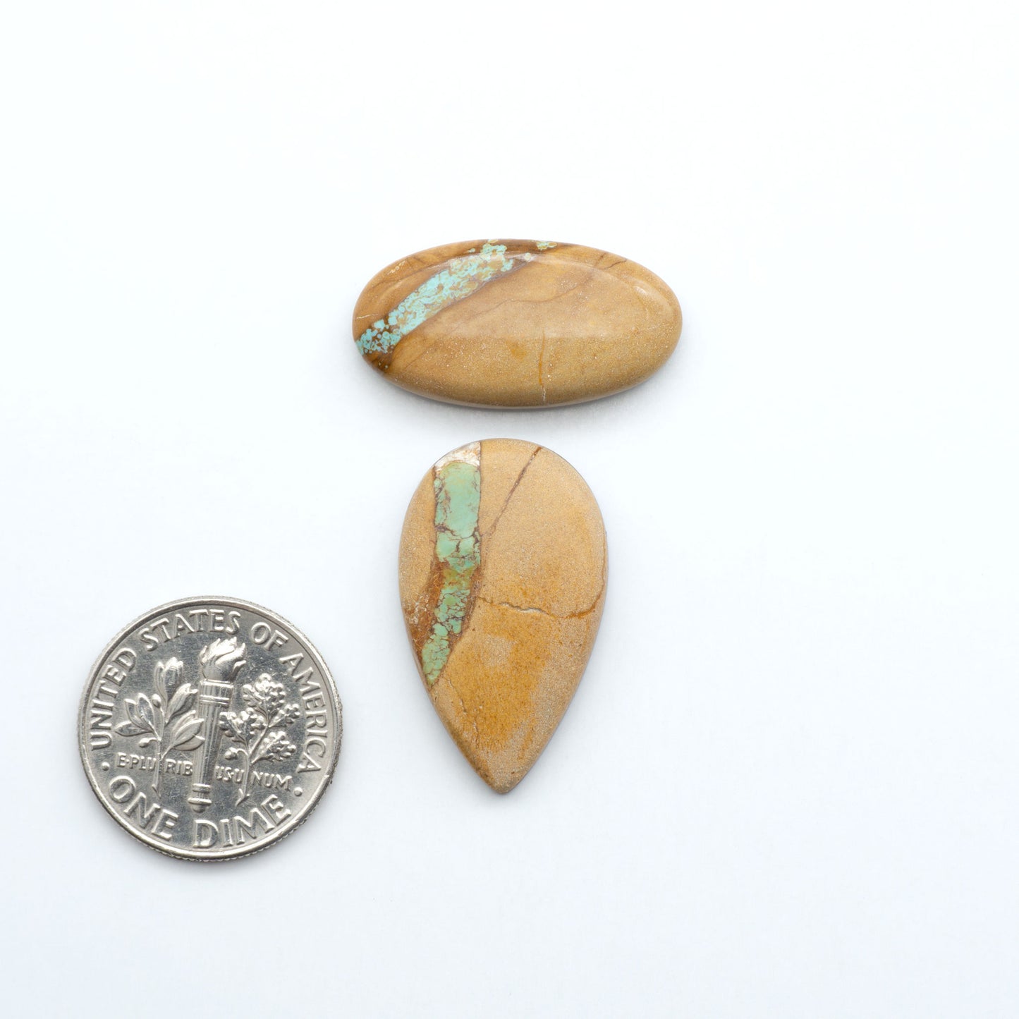 These Crow Springs Ribbon Turquoise Cabochons have a rich color and matrix that are sure to add a unique touch to a variety of jewelry pieces.