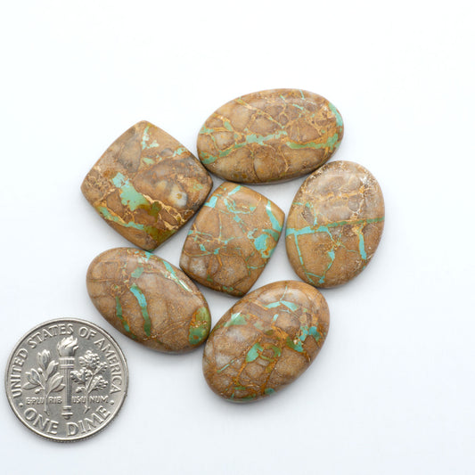These Crow Springs Ribbon Turquoise Cabochons have a rich color and matrix that are sure to add a unique touch to a variety of jewelry pieces.