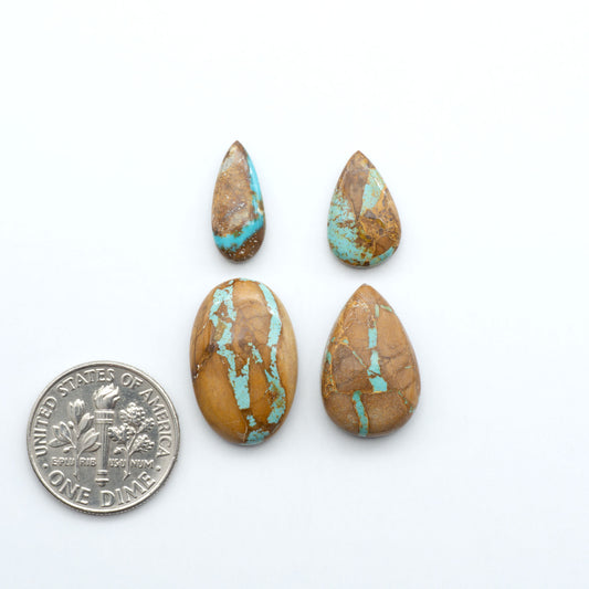 These Crow Springs Ribbon Turquoise Cabochons have a rich color and matrix that are sure to add a unique touch to a variety of jewelry pieces.