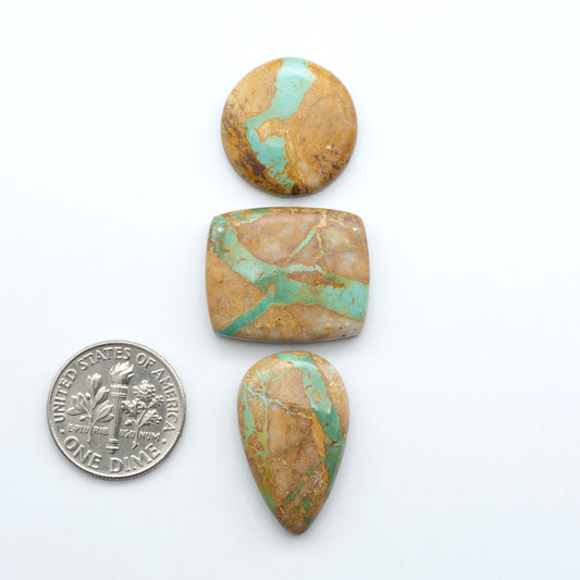 These Crow Springs Ribbon Turquoise Cabochons have a rich color and matrix that are sure to add a unique touch to a variety of jewelry pieces.