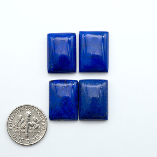 Shop natural Lapis Lazuli cabochons with rich blue tones and golden pyrite, perfect for silversmiths and jewelry makers designing custom pieces.