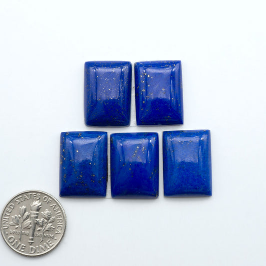 Shop natural Lapis Lazuli cabochons with rich blue tones and golden pyrite, perfect for silversmiths and jewelry makers designing custom pieces.