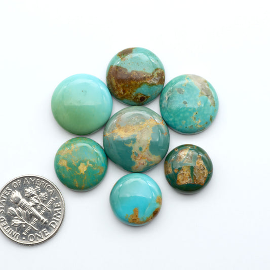 Experience the beauty of Turquoise Mountain Cabochons. With their distinctive blue and green color, these gemstones are perfect for any jewelry piece.
