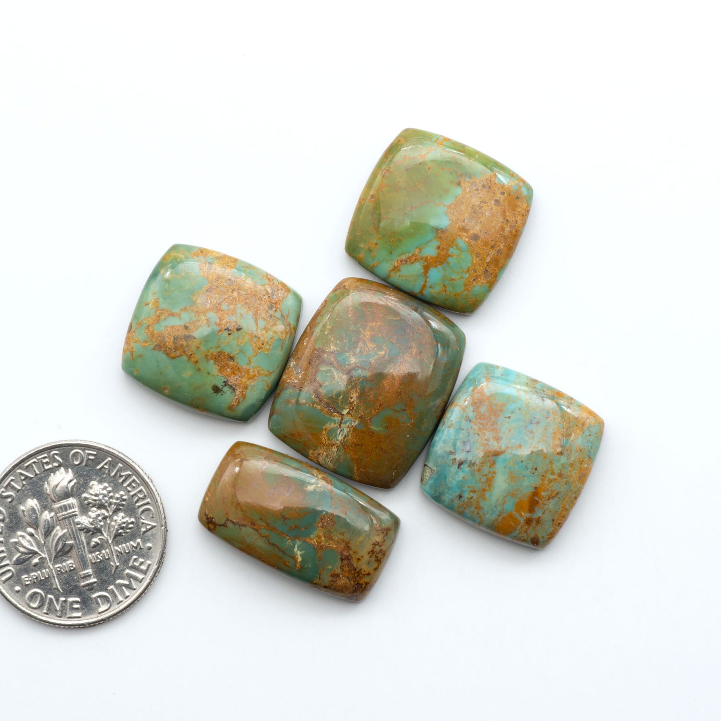 Experience the beauty of Turquoise Mountain Cabochons. With their distinctive blue and green color, these gemstones are perfect for any jewelry piece.