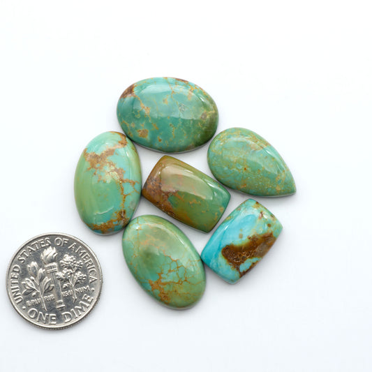 Experience the beauty of Turquoise Mountain Cabochons. With their distinctive blue and green color, these gemstones are perfect for any jewelry piece.