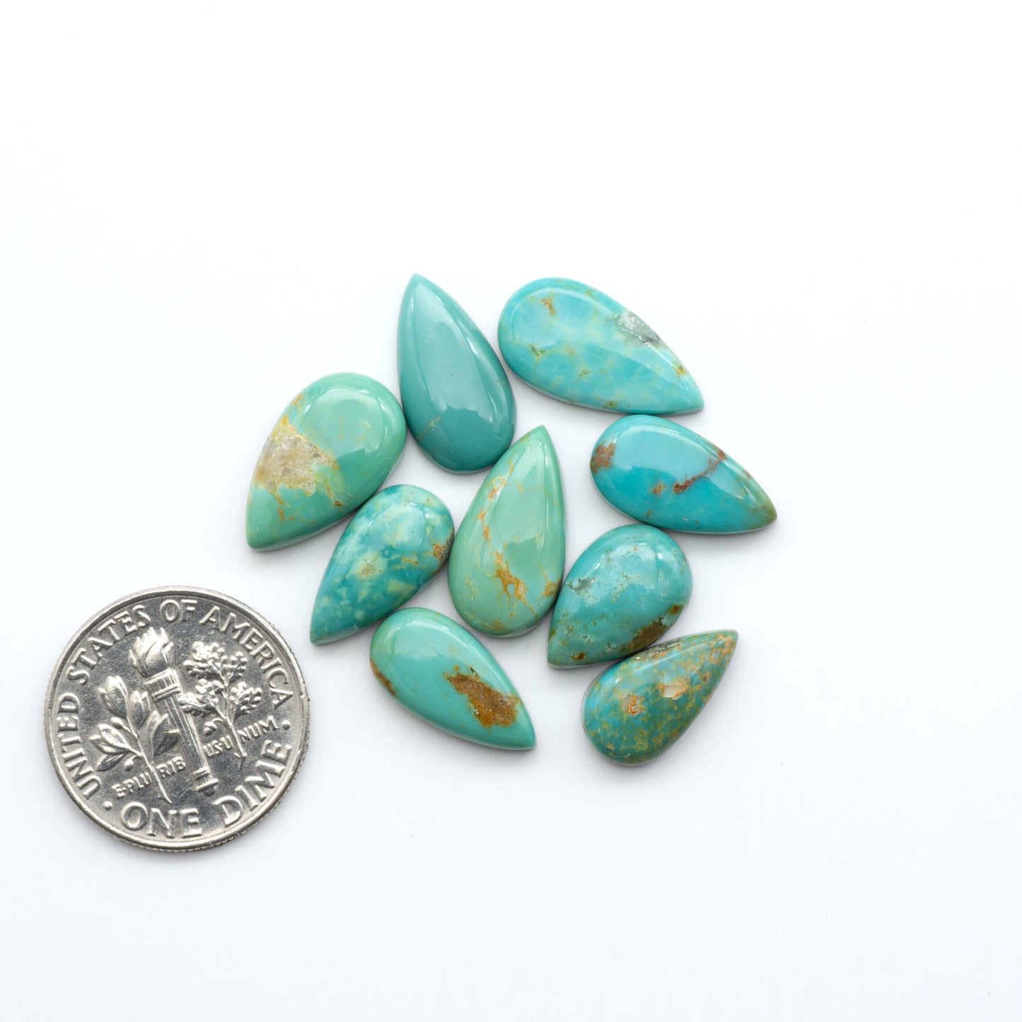 Experience the beauty of Turquoise Mountain Cabochons. With their distinctive blue and green color, these gemstones are perfect for any jewelry piece.