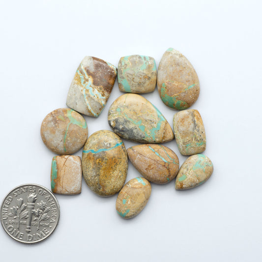 These Crow Springs Ribbon Turquoise Cabochons have a rich color and matrix that are sure to add a unique touch to a variety of jewelry pieces.