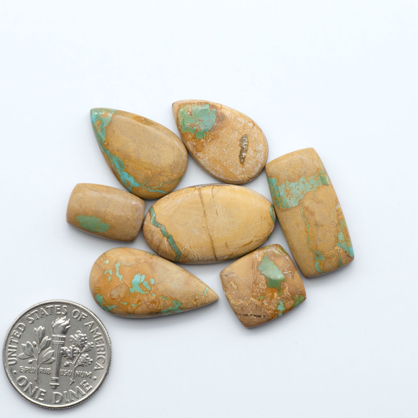 These Crow Springs Ribbon Turquoise Cabochons have a rich color and matrix that are sure to add a unique touch to a variety of jewelry pieces.