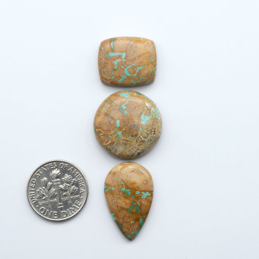 These Crow Springs Ribbon Turquoise Cabochons have a rich color and matrix that are sure to add a unique touch to a variety of jewelry pieces.
