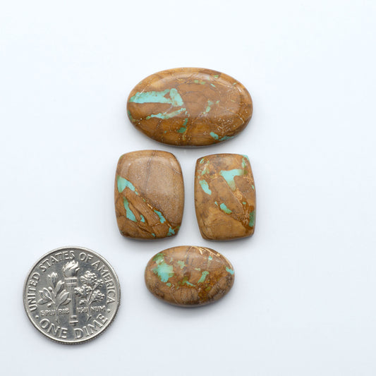 These Crow Springs Ribbon Turquoise Cabochons have a rich color and matrix that are sure to add a unique touch to a variety of jewelry pieces.