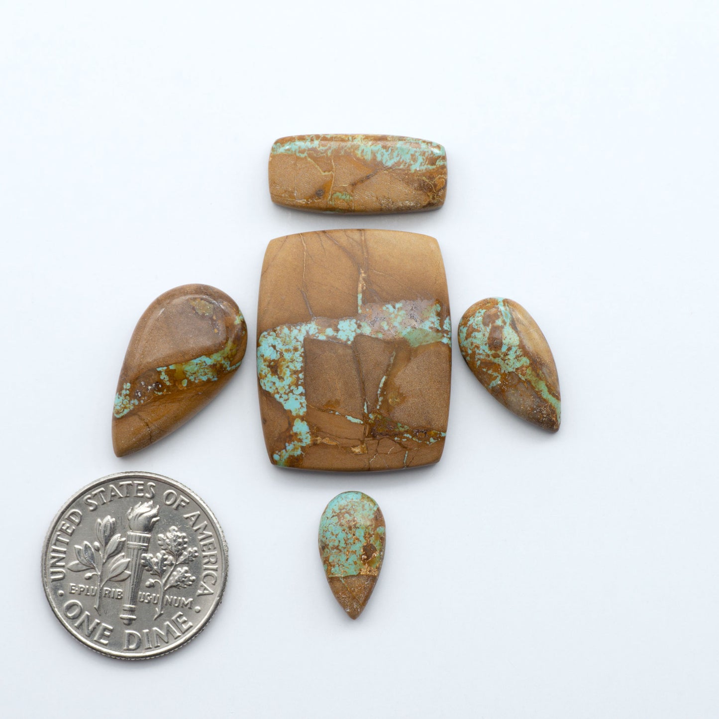 These Crow Springs Ribbon Turquoise Cabochons have a rich color and matrix that are sure to add a unique touch to a variety of jewelry pieces.