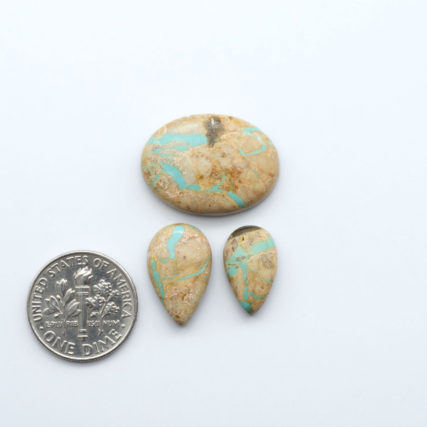 These Crow Springs Ribbon Turquoise Cabochons have a rich color and matrix that are sure to add a unique touch to a variety of jewelry pieces.