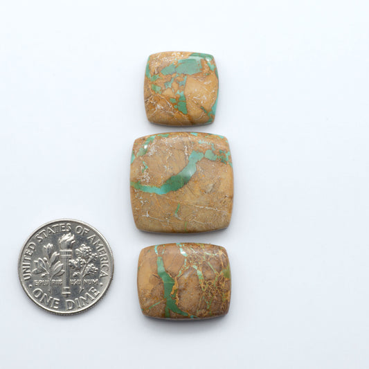 These Crow Springs Ribbon Turquoise Cabochons have a rich color and matrix that are sure to add a unique touch to a variety of jewelry pieces.