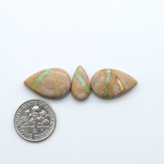 These Crow Springs Ribbon Turquoise Cabochons have a rich color and matrix that are sure to add a unique touch to a variety of jewelry pieces.
