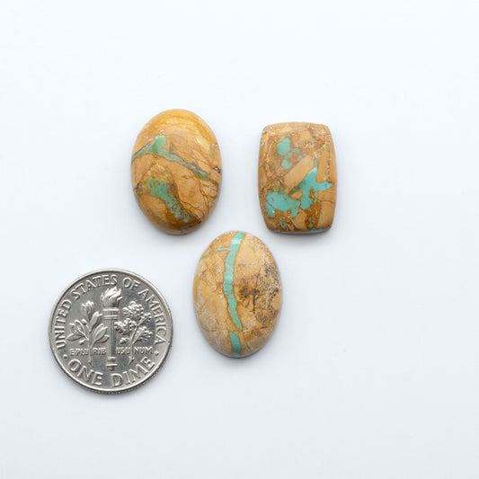 These Crow Springs Ribbon Turquoise Cabochons have a rich color and matrix that are sure to add a unique touch to a variety of jewelry pieces.