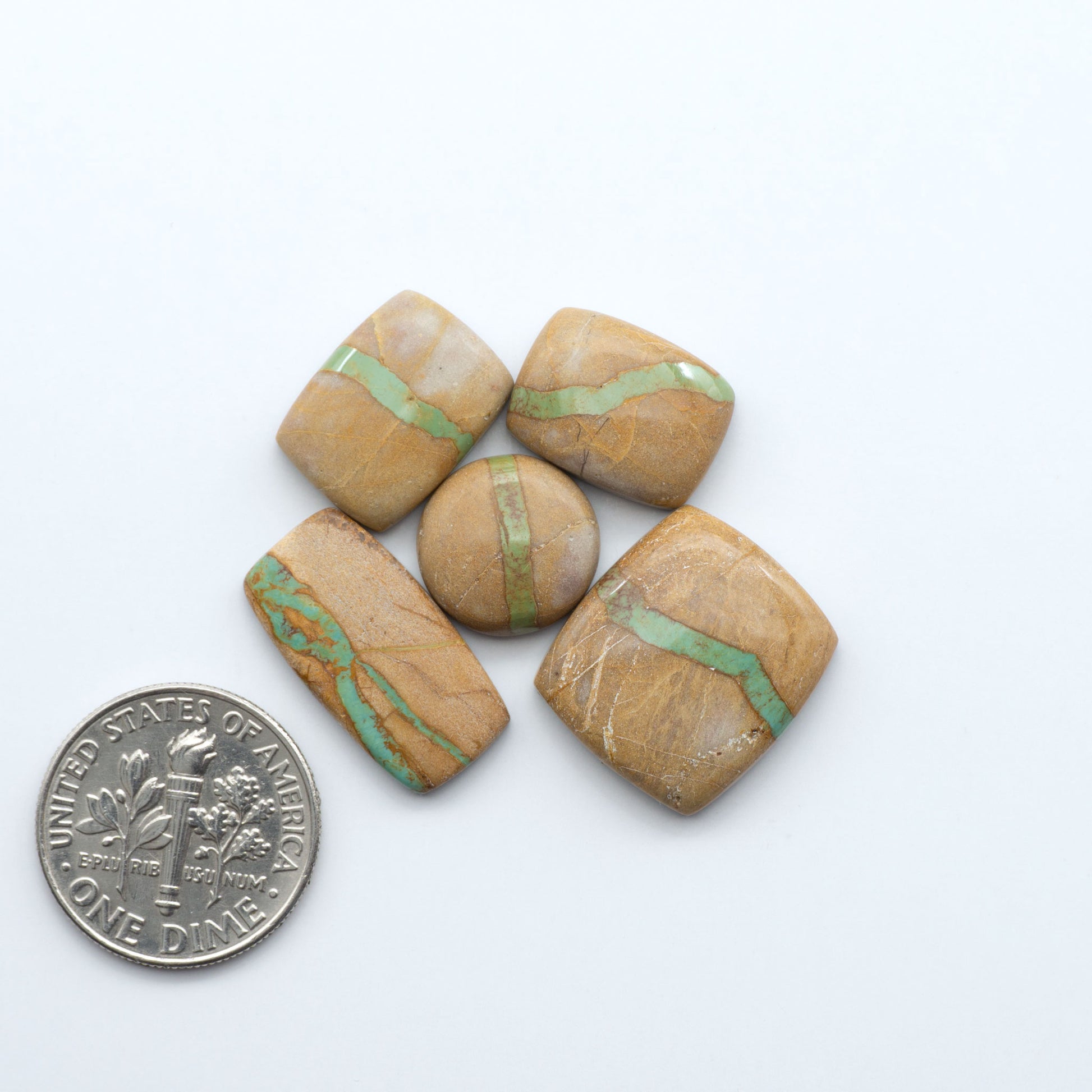 These Crow Springs Ribbon Turquoise Cabochons have a rich color and matrix that are sure to add a unique touch to a variety of jewelry pieces.