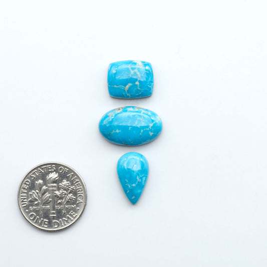 Sierra Bella Turquoise cabochons feature rich blue-green color and natural matrix variation. Ideal for silversmiths, jewelers, and custom jewelry designs.