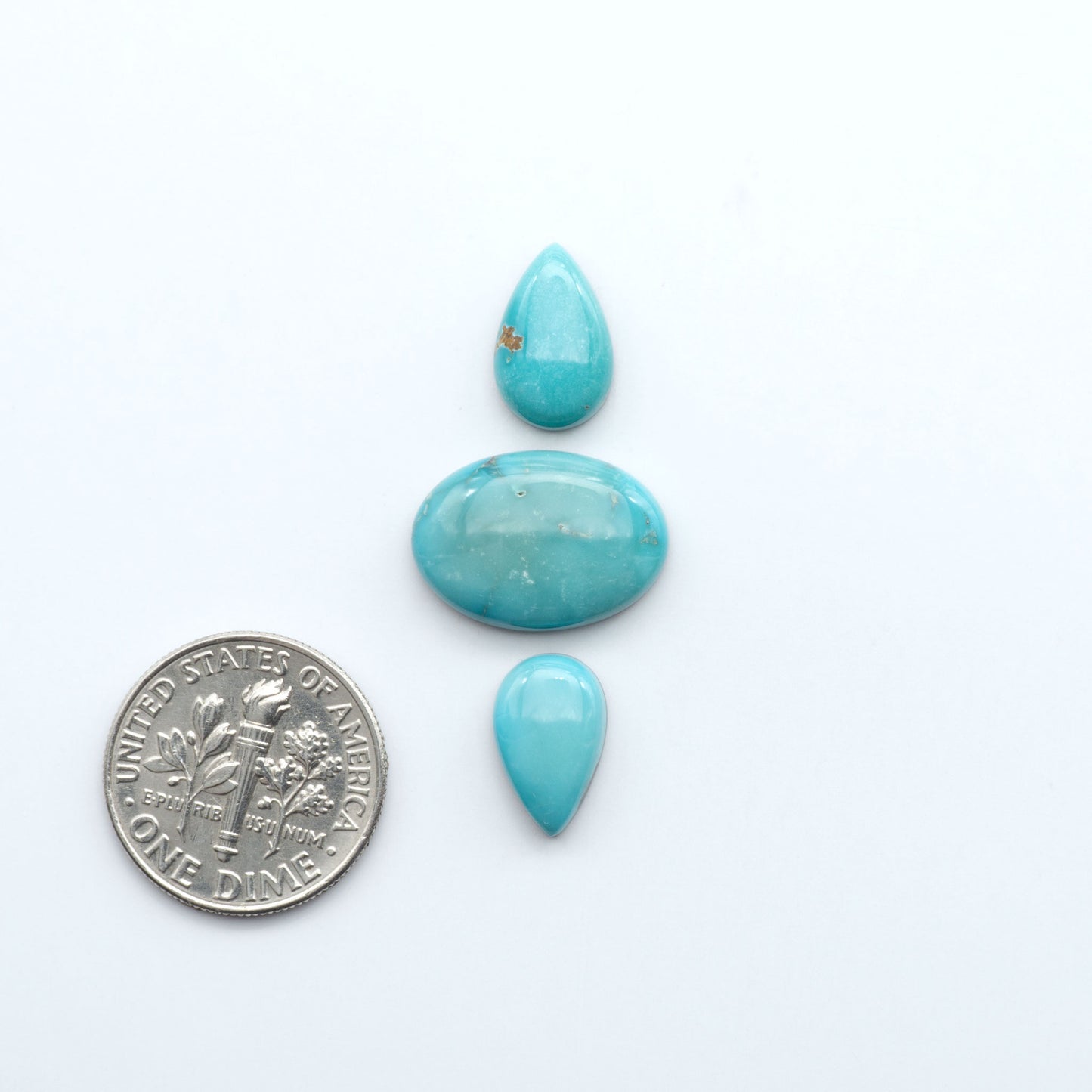 Sierra Bella Turquoise cabochons feature rich blue-green color and natural matrix variation. Ideal for silversmiths, jewelers, and custom jewelry designs.