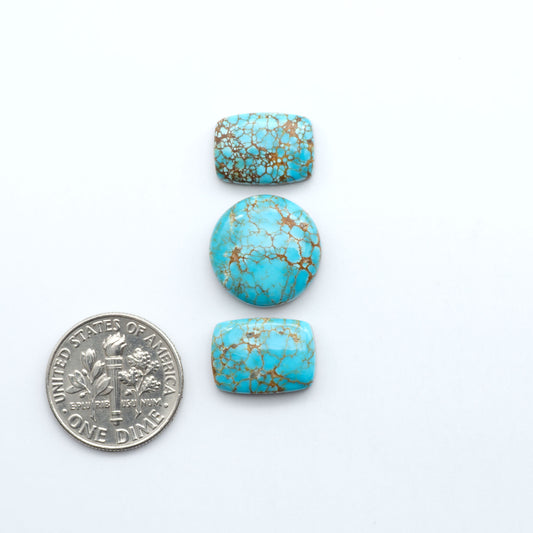 Sierra Bella Turquoise cabochons feature rich blue-green color and natural matrix variation. Ideal for silversmiths, jewelers, and custom jewelry designs.