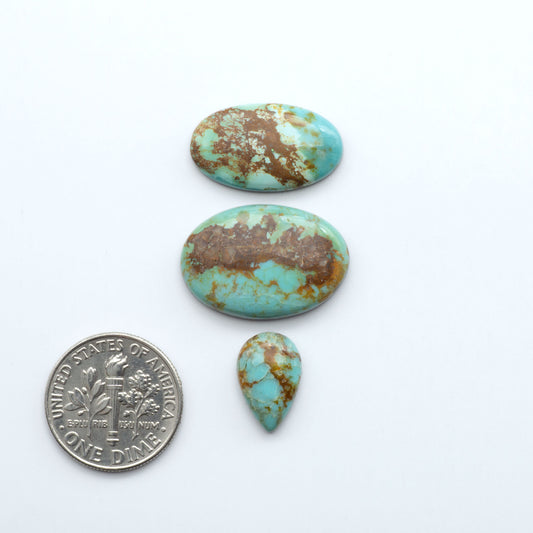 Add a touch of beauty to your collection with our stunning Pilot Mountain Turquoise Cabochons. Perfect for jewelry making each piece is truly one-of-a-kind.