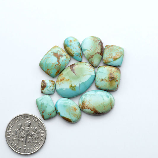 Add a touch of beauty to your collection with our stunning Pilot Mountain Turquoise Cabochons. Perfect for jewelry making each piece is truly one-of-a-kind.