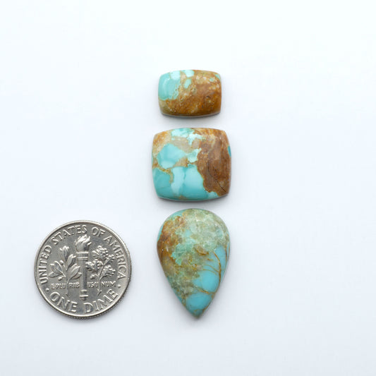 Add a touch of beauty to your collection with our stunning Pilot Mountain Turquoise Cabochons. Perfect for jewelry making each piece is truly one-of-a-kind.