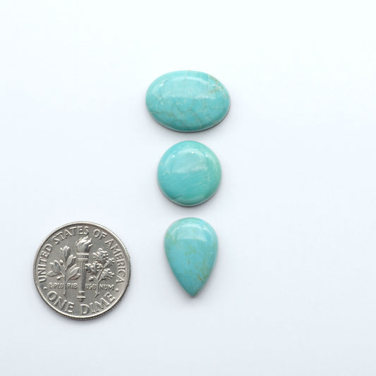 Add a touch of beauty to your collection with our stunning Pilot Mountain Turquoise Cabochons. Perfect for jewelry making each piece is truly one-of-a-kind.