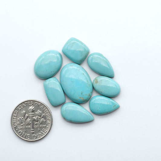 Add a touch of beauty to your collection with our stunning Pilot Mountain Turquoise Cabochons. Perfect for jewelry making each piece is truly one-of-a-kind.
