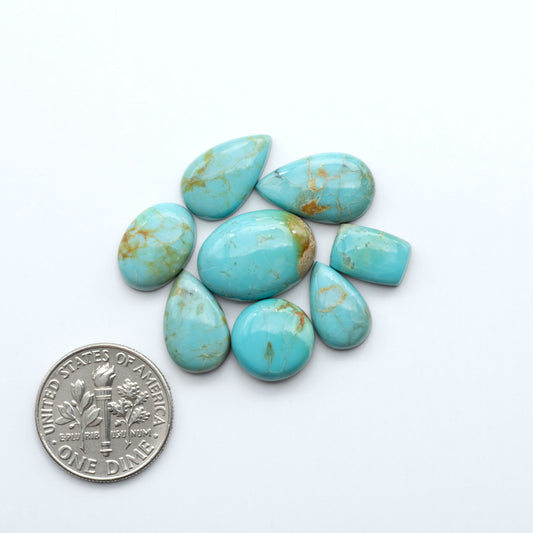 Add a touch of beauty to your collection with our stunning Pilot Mountain Turquoise Cabochons. Perfect for jewelry making each piece is truly one-of-a-kind.