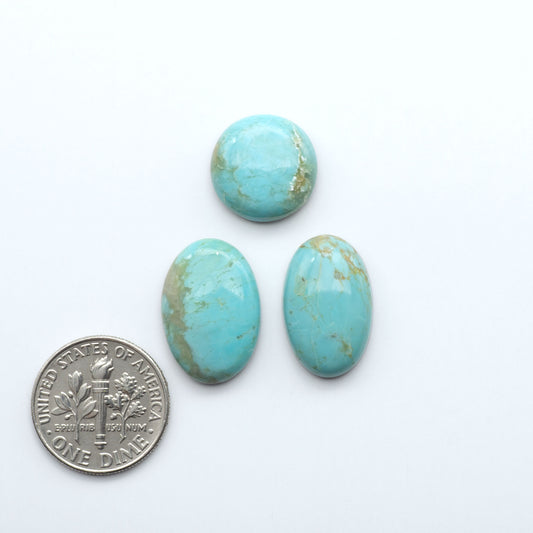 Add a touch of beauty to your collection with our stunning Pilot Mountain Turquoise Cabochons. Perfect for jewelry making each piece is truly one-of-a-kind.