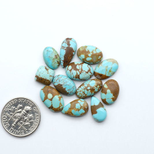 Number 8 Turquoise Cabochons have been selected for their quality and unique appearance. Don't miss the chance to add a one-of-a-kind piece to your collection.